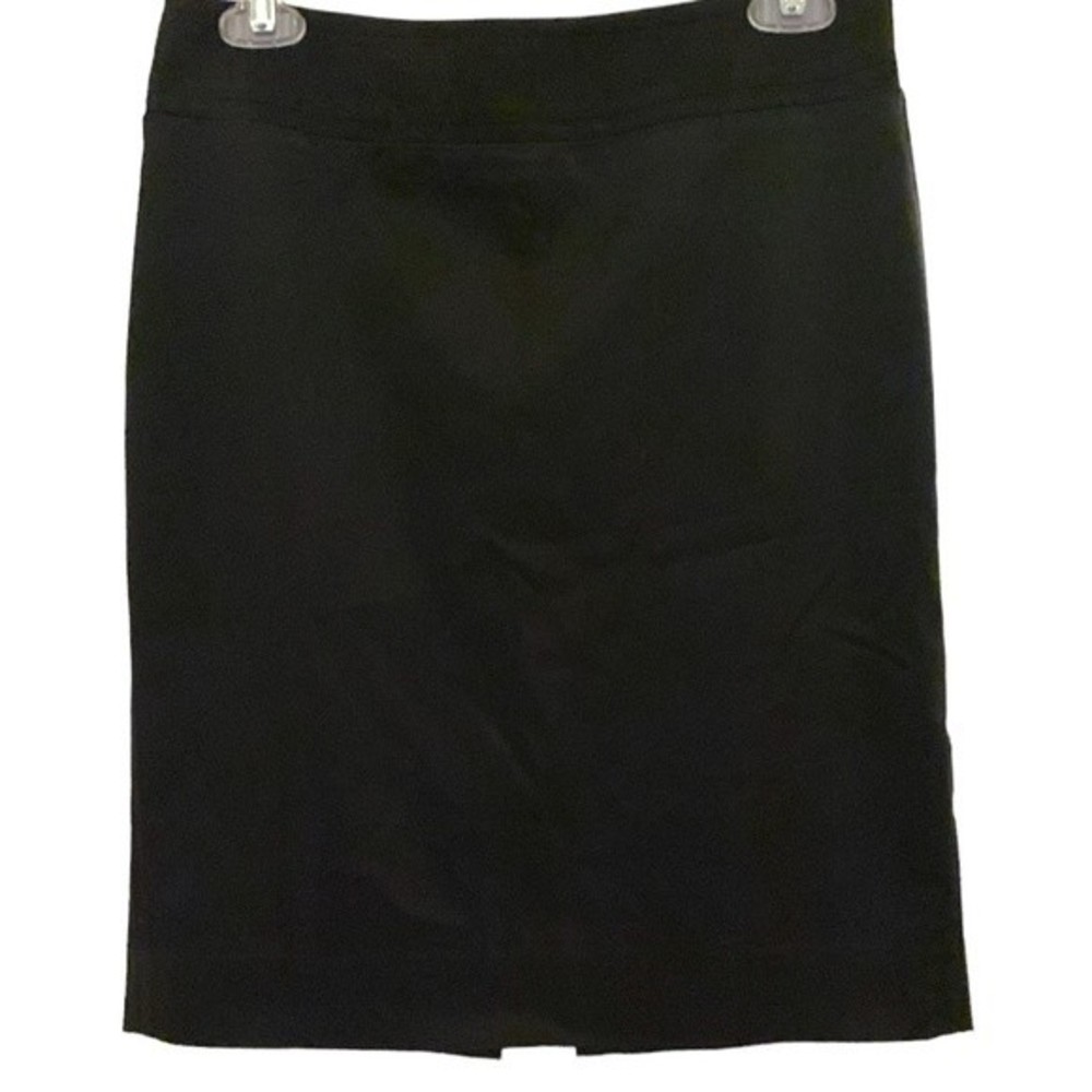 WHITE HOUSE BLACK MARKET WHBM Classic Black Satin Pencil Skirt 2